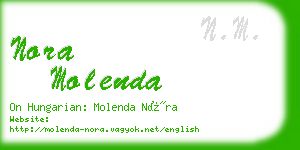 nora molenda business card